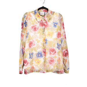 Floral Sheer Blouse Tank Set 12 New Gauze Button Up Fairy Hippie Boho Festival